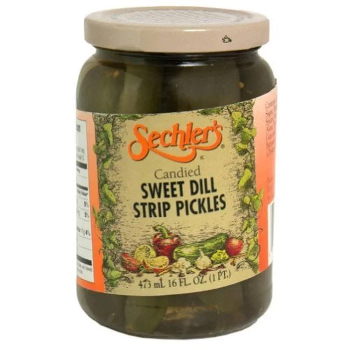 ---Sechler's Candied Sweet Dill Pickles 16 oz - Pack of 6