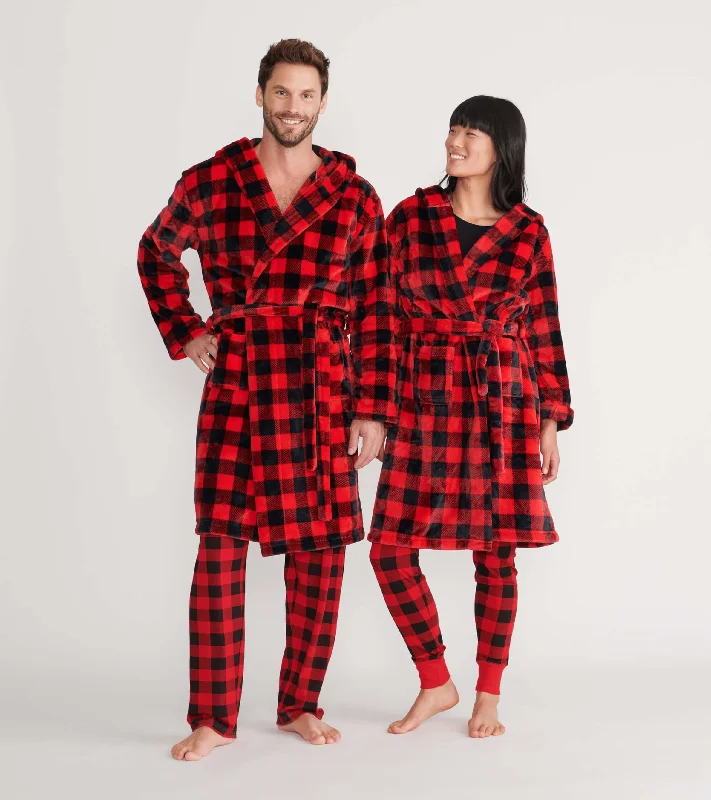 - Remote interactive pet feederAdult Buffalo Plaid Fleece Robe