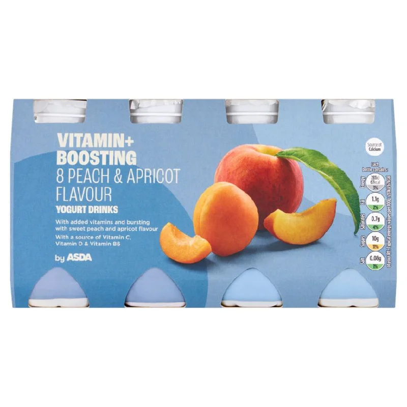 - ​​Pet toys under    yuanASDA Vitamin+ Boosting 8 x 100g Peach & Apricot Yogurt Flavour Drinks