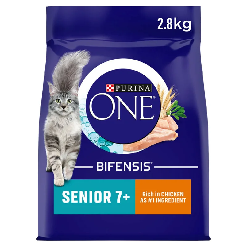    - Fish-based cat food  Purina One 7+ Senior Dry Cat Food, Chicken