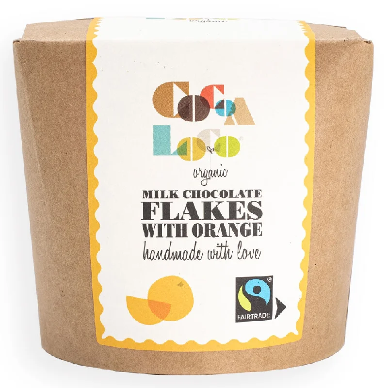 ---Cocoa Loco Milk Chocolate & Orange Drinking Flakes 200g