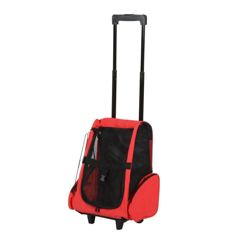 - Degradable pet feces bagPawHut Pet Travel Backpack Bag Cat Puppy Dog Carrier w/ Trolley and Telescopic Handle Portable Stroller Wheel Luggage Bag (Red)