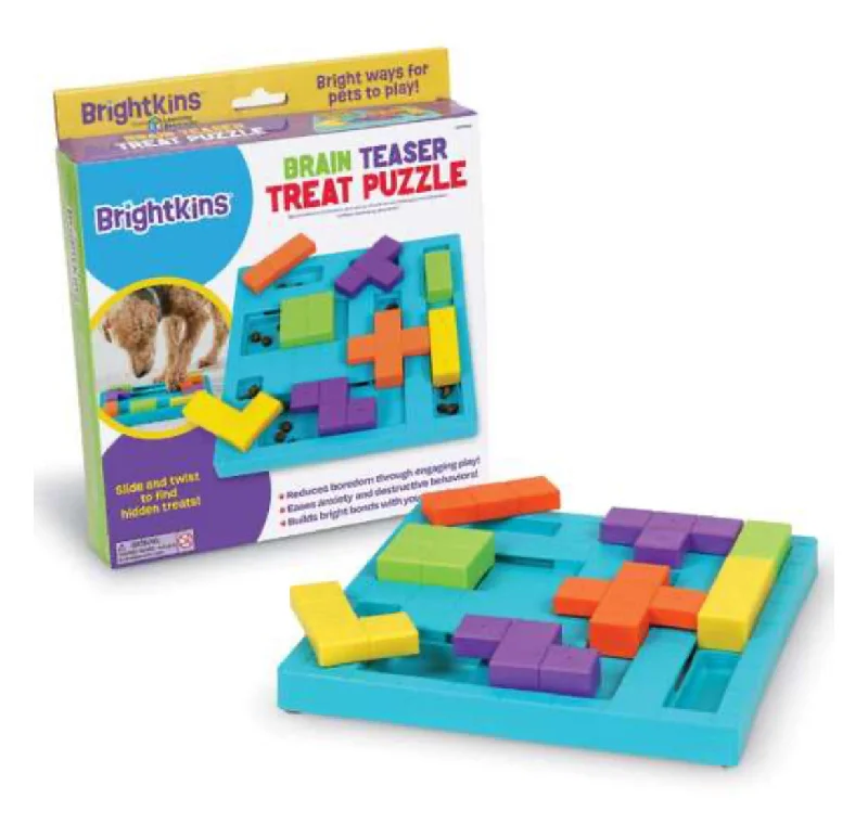 - Special food for puppiesBrightkins Brain Teaser Interactive Dog Treat & Food Puzzle