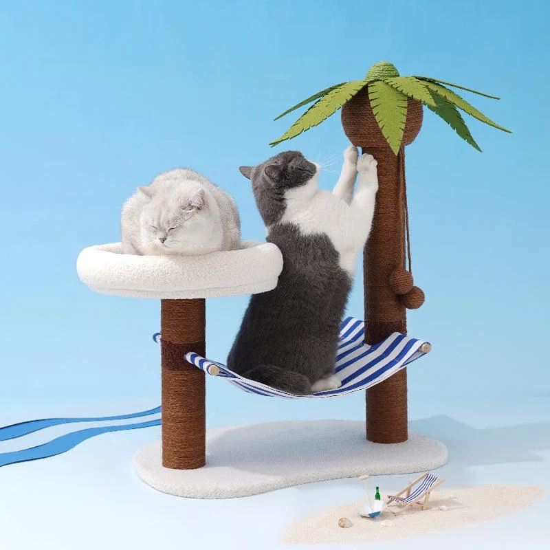 - Cat stress soothing sprayZEZE Coconut Tree Cat Scratching Post With Nest