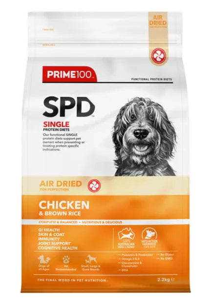 - Dog food nutritional analysisPrime100 SPD Air Dried Chicken and Brown Rice Dry Dog Food 120g