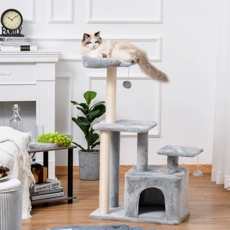 - Pet vitamin complex nutrition tabletsPawHut Cat Tree Tower for Indoor Cats 114cm Climbing Activity Centre Kitten with Sisal Scratching Post Perch Hanging Ball Condo Toy Light Grey