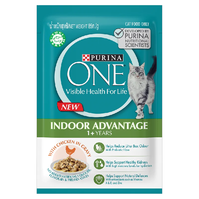 ---Purina One Cat Indoor Advantage Chicken in Gravy 70g