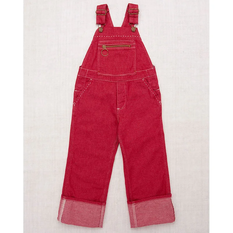 ---Misha and Puff  Vintage Red Denim Zip Overall