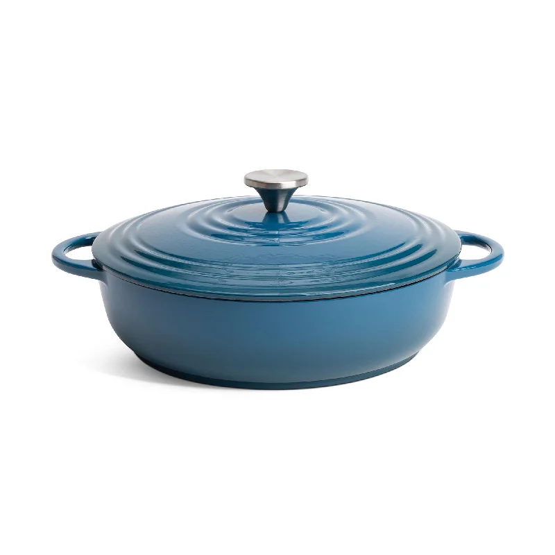 ---Habitat Shallow Cast Iron Casserole 4L