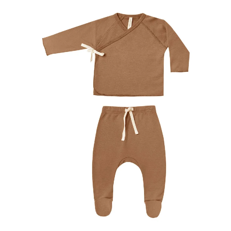 - Automatic temperature adjustment cat bedQuincy Mae Cinnamon Wrap Top + Footed Pant Set