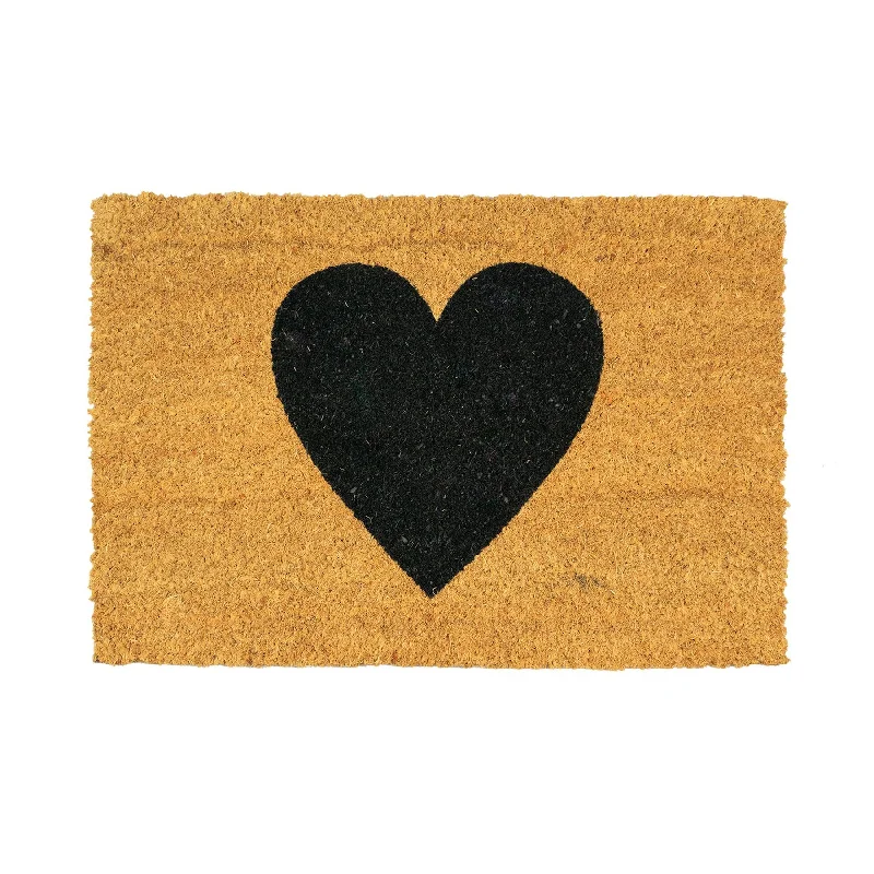  -Explosion-proof leash FOR LARGE dogs60cm x 40cm Black Heart Coir Door Mat - By Nicola Spring