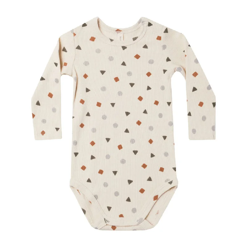 - Organic cotton dog bibsQuincy Mae Geo Ribbed Long Sleeve Bodysuit