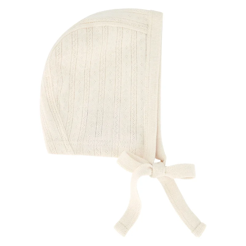 ---Jamie Kay Organic Cotton Pointelle Bonnet - Natural