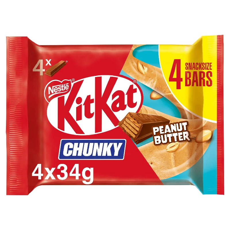 - Air box TSA certified check-inKitKat Chunky Peanut Butter Chocolate Bar Multipack x4 136g