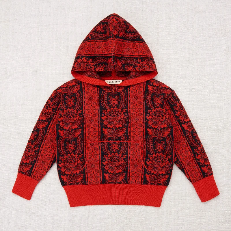 - Rabbit grass rack to prevent waste food boxMisha and Puff Jan Hoodie - Red Flame Damask