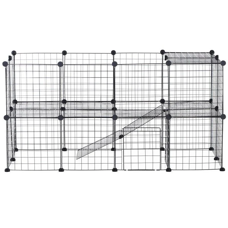 - Pet stroller can be taken on the planePawHut DIY Pet Playpen Metal Wire Fence Indoor Outdoor Guinea Pig Rabbit Small Animals Cage 36 Panel Enclosure Black