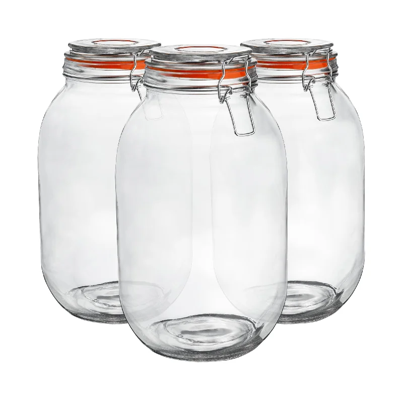 - Pregnant cat delivery room warming box3L Air tight Glass Storage Jars + Four Free Coloured Seals Per Jar - Pack of Three