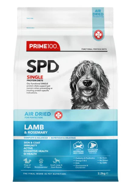 - Dog food discountsPrime100 SPD Air Dried Lamb & Rosemary Adult Dry Dog Food 120g