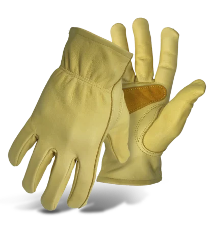 ---Boss Grain Cowhide Leather Driver With Palm Patch Gloves