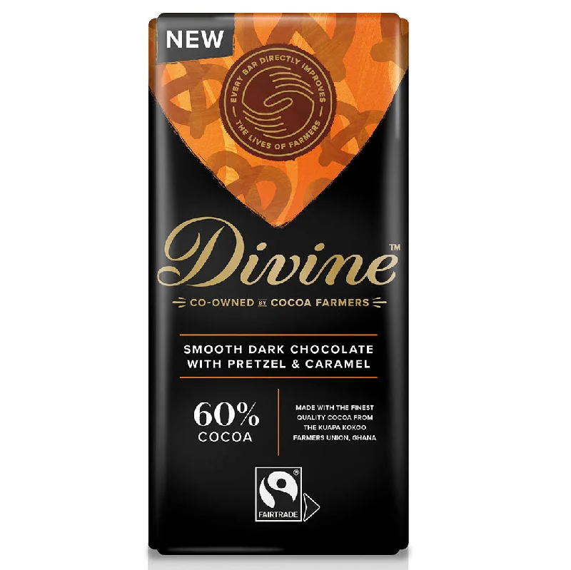  -Splash-proof food bowl AND Anti-choking slow food bowlDivine Fairtrade 60% Dark Chocolate Bar with Pretzel & Caramel 90g