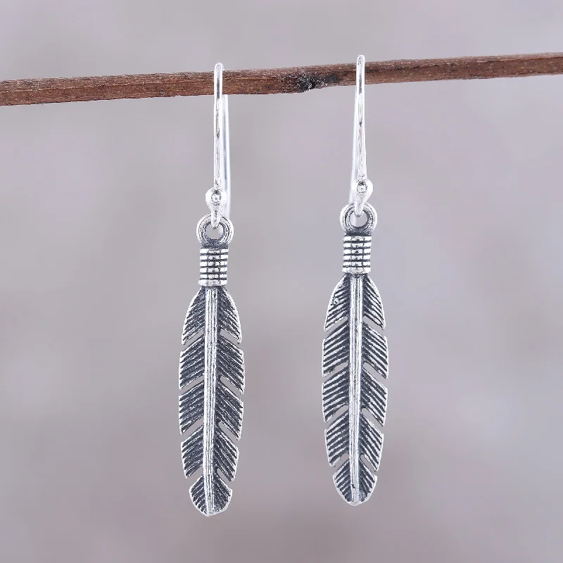 - Degradable pet feces bagLight Touch Sterling Silver Feather Dangle Earrings from India