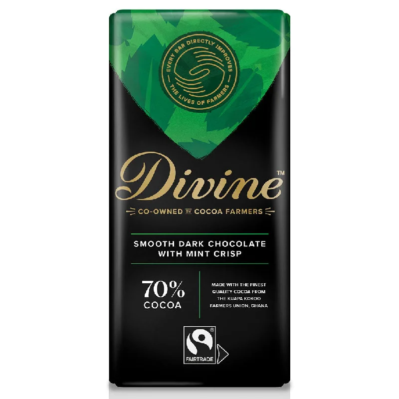 - ​​Christmas pet Christmas clothingDivine Fairtrade 70% Dark Chocolate Bar with Mint Crisp 90g