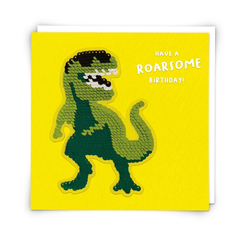 - Parrot climbing and standing wooden frameRedback Cards Birthday Card Roarsome Green Sequin Dinosaur Juvenile Greeting Card