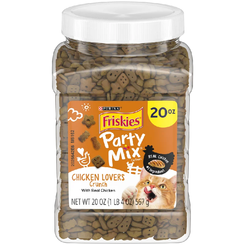  . **Ingredient-Related**  Friskies Party Mix Chicken Lovers Crunch Cat Treats