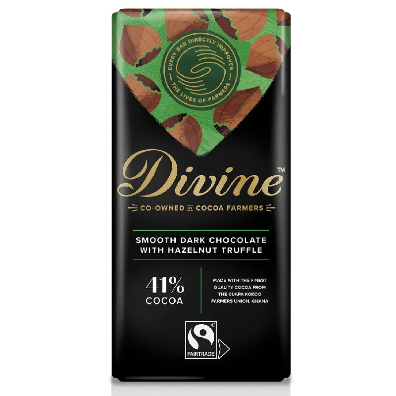 - Natural latex pet mattressDivine Fairtrade Dark Chocolate Bar with Hazelnut Truffle 90g