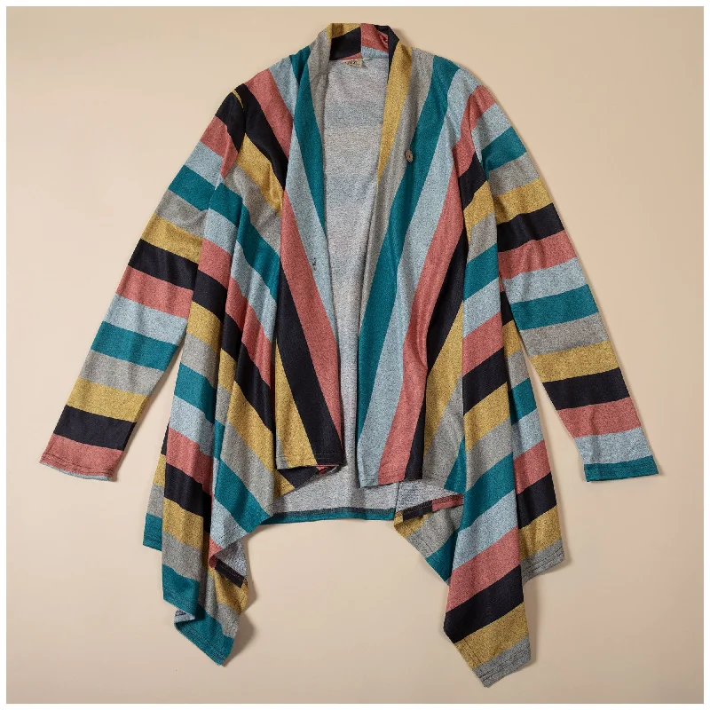 - ​​Pet toys under    yuanColorful Stripes Open Cardigan