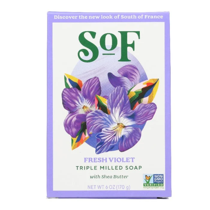 ---South Of France - Soap Bar Violet Bouquet, 6 Oz - Pack of 1