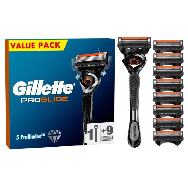  -Splash-proof food bowl AND Anti-choking slow food bowlGillette ProGlide Razor for Men, 1 Razor, 9 Blade Refills