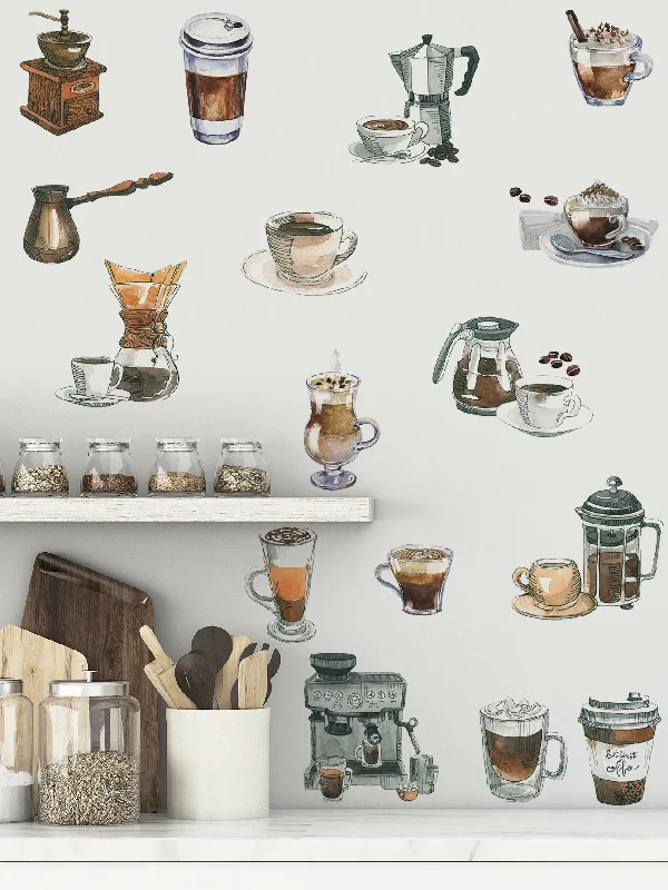 - ​​Pet toys under    yuanCoffee Print Kitchen Sticker