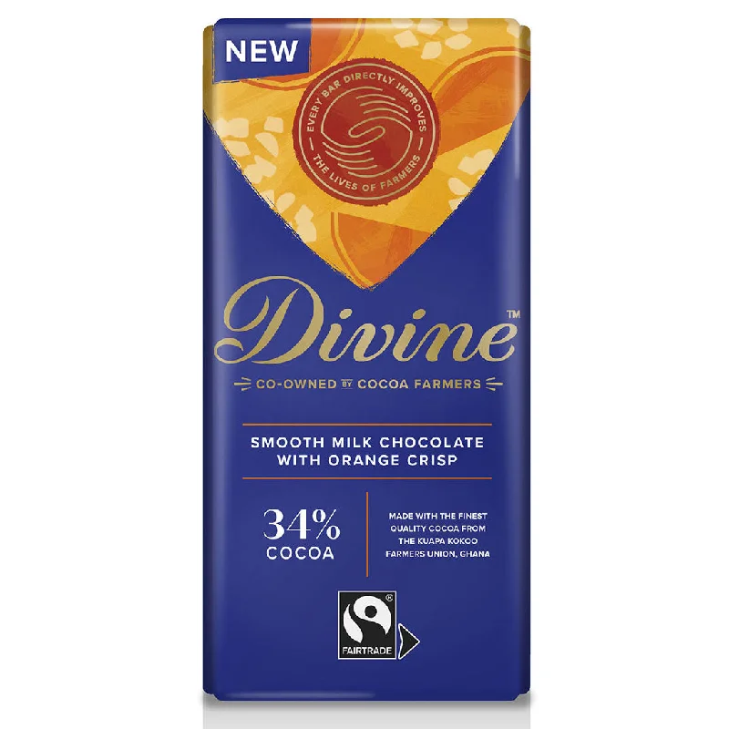 - Parrot climbing and standing wooden frameDivine Fairtrade 34% Milk Chocolate Bar with Orange Crisp 90g