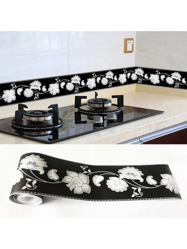 - Pet fence foldable indoorBlack & White Floral Pattern Wall Sticker For Bathroom, Kitchen And Tile Waistline, Skirting Line 1 Roll/5m