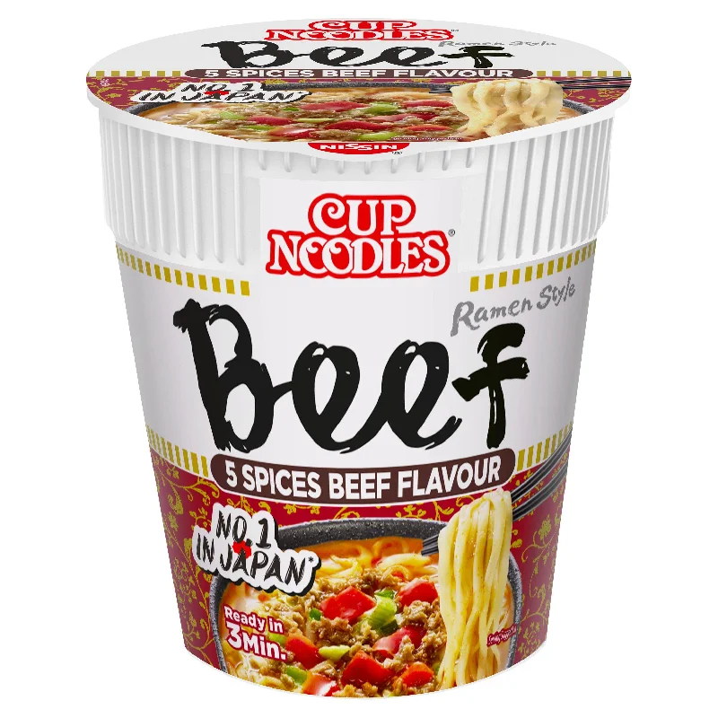 Pet ProductsNissin Cup Noodles 5 Spices Beef Flavour Instant Ramen Style Pot 64g