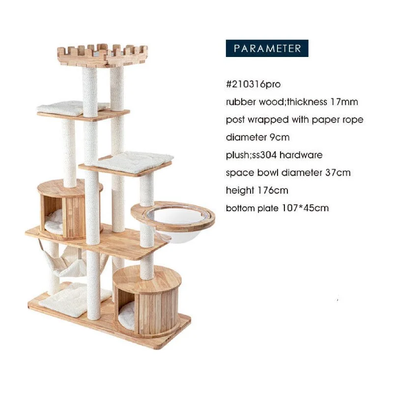 - Rabbit grass rack to prevent waste food boxHONEYPOT CAT 176cm Solid Wood Cat Tree 210316Pro