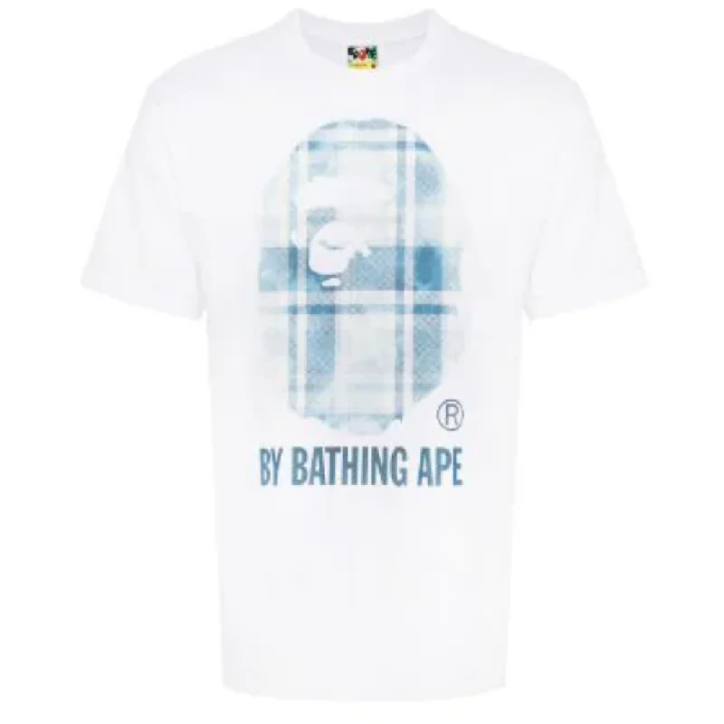 - ​​Christmas pet Christmas clothingA BATHING APE® Check-print cotton T-shirt