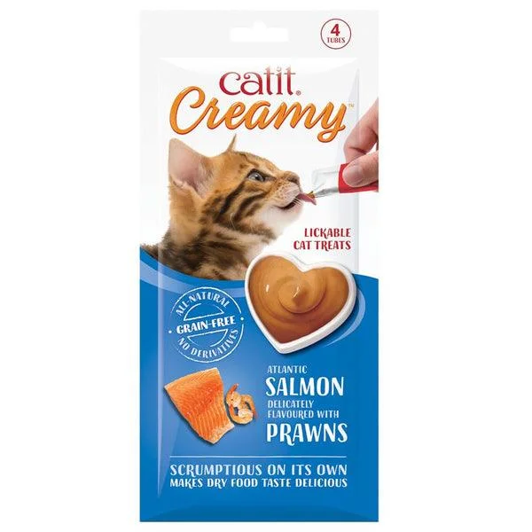 - Winter warm clothes for short-haired dogsCATIT Creamy Treats Salmon & Prawn